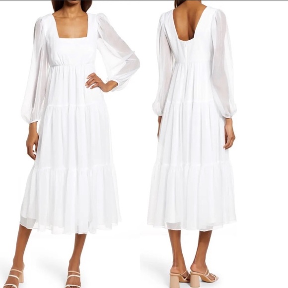 Nordstrom Dresses & Skirts - NEW Nordstrom White Chiffon Midi Dress Chelsea28